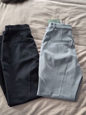 Women's Tailored Trousers - Black & Light Gray